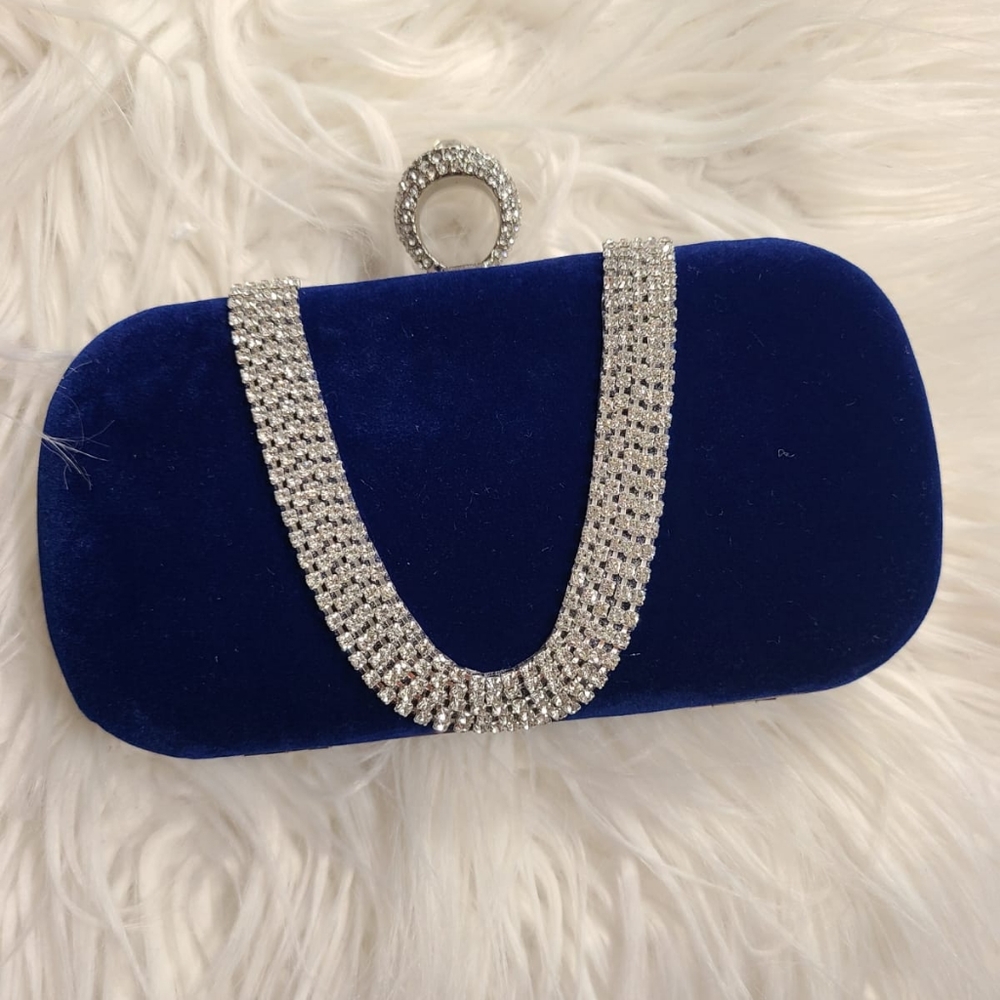 Blue velvet Clucth